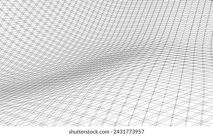 Abstract geometric wave 3d illustration