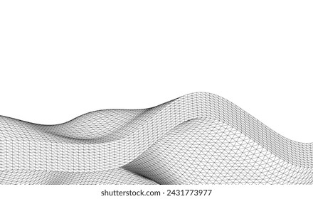 Abstract geometric wave 3d illustration