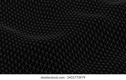 Abstract geometric wave 3d illustration