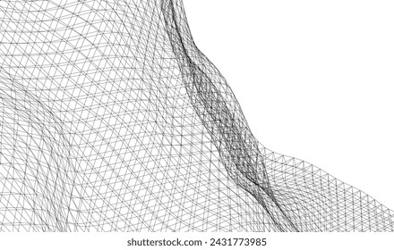Abstrakte geometrische Welle 3D-Illustration