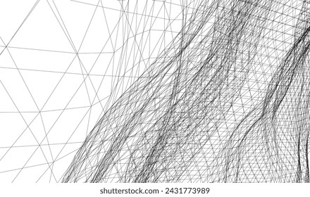 Ilustración abstracta de la onda geométrica 3d