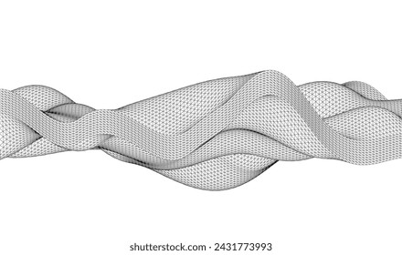 Abstract geometric wave 3d illustration