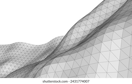 Ilustración abstracta de la onda geométrica 3d