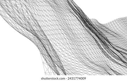 Ilustración abstracta de la onda geométrica 3d