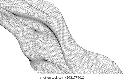 Ilustración abstracta de la onda geométrica 3d
