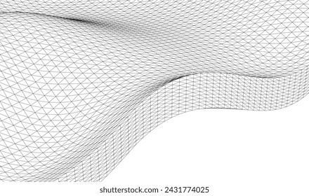 Ilustración abstracta de la onda geométrica 3d