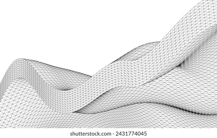 Ilustración abstracta de la onda geométrica 3d