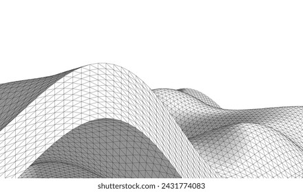 Ilustración abstracta de la onda geométrica 3d