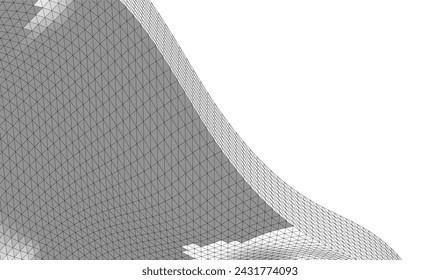 Abstract geometric wave 3d illustration