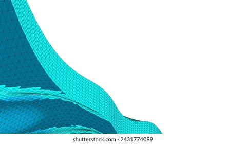 Abstract geometric wave 3d illustration