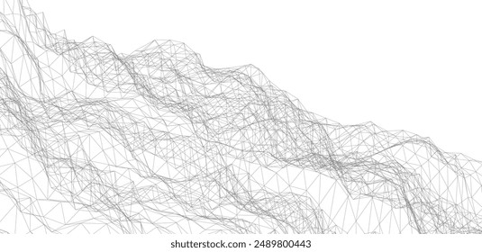 Abstract geometric wave 3d illustration