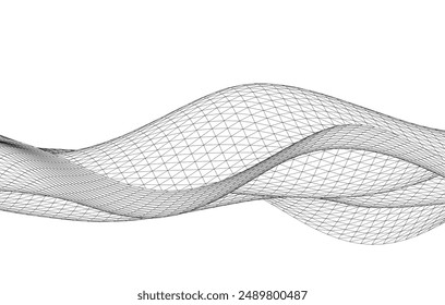 Abstract geometric wave 3d illustration