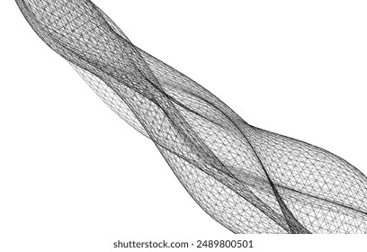 Abstract geometric wave 3d illustration