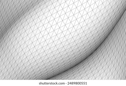 Abstract geometric wave 3d illustration