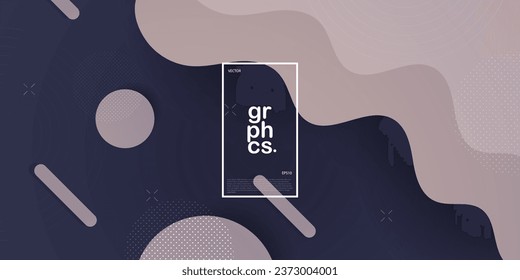 Abstract geometric wave dark gray and bright brown background banner design. 3D simple shape pattern background. Eps10 vector