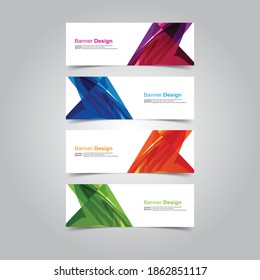 Abstract geometric wave design banner web template Vector