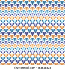 Abstract geometric wave pattern. Pattern can be used for wallpaper, cover fill, web page background, surface textures. Vector linen texture.