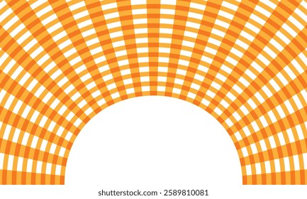 Abstract Geometric Wave Pattern with Orange Curved Gridlines Creating a Dynamic Optical Illusion Effect