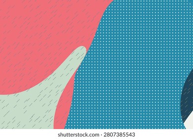 Abstract geometric wave pattern with pink, blue, and white dotted surfaces