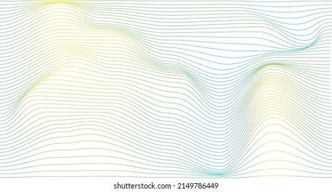 Abstract geometric waving gradient lines 