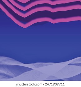 Abstrakter geometrischer Wellenhintergrund in leuchtendem Rot, Pink, Magenta, Blau für Broschüre, Bildschirmhintergrund, Einladung, Hintergrund, Banner, Präsentation, Flyer, Infografiken, Poster, Plakat, Stoff. Vektorgrafik