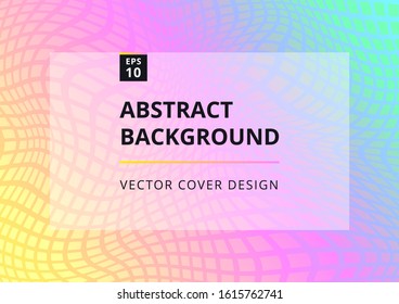 Abstract geometric wavy background with checkered holographic gradient. Trendy fluid flow shapes composition. Modern design template for brochure, poster, banner and presentation. Vector illustration