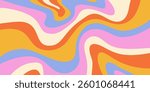 Abstract Geometric Wavy Background. Cool Funky Art Vector Design. Groovy Trippy Hippy Pattern. Psychedelic Y2k Texture. Retro Fun Bg. 