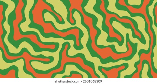 Abstract Geometric Wavy Background. Cool Funky Art Vector Design. Groovy Trippy Hippy Pattern. Psychedelic Y2k Texture. Retro Fun Bg. 