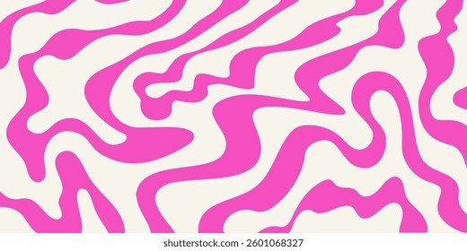 Abstract Geometric Wavy Background. Cool Funky Art Vector Design. Groovy Trippy Hippy Pattern. Psychedelic Y2k Texture. Retro Fun Bg.