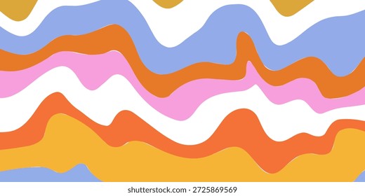Fondo ondulado geométrico Abstractas. Diseño de Vector de arte funky fresco. Groovy Trippy Hippy Patrón. Textura psicodélica Y2k. Bolso de la diversión retro. 