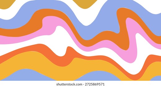 Fondo ondulado geométrico Abstractas. Diseño de Vector de arte funky fresco. Groovy Trippy Hippy Patrón. Textura psicodélica Y2k. Bolso de la diversión retro. 