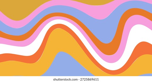 Fondo ondulado geométrico Abstractas. Diseño de Vector de arte funky fresco. Groovy Trippy Hippy Patrón. Textura psicodélica Y2k. Bolso de la diversión retro. 