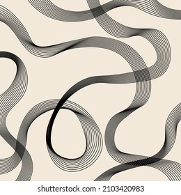 Abstract geometric wavy lines pattern. Vector Illustration.