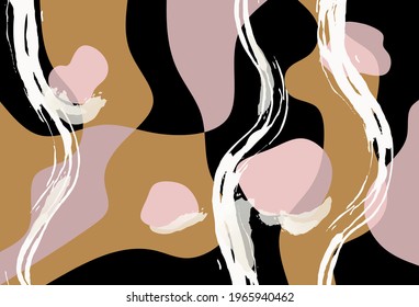 Abstract geometric wavy pattern on black background. Vector patch for print, fabric, scarf design.