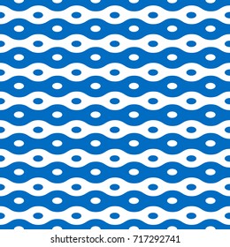 Abstract geometric wavy seamless pattern with stripes and dots