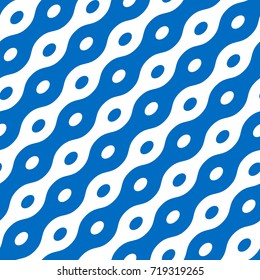 Abstract geometric wavy seamless pattern with stripes and dots