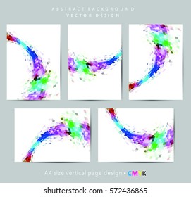Abstract geometric wavy shapes backgrounds set, brochure & flyer designs, cover templates.