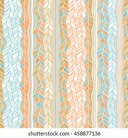 Abstract geometric wavy stripes background. Vector seamless bright colorful pattern.