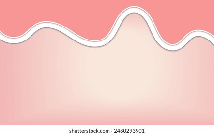 Abstract geometric web banner vector gradient template. abstract gentle curve and soothing pink pastel color of the wave like pattern in the image. pink background with 3d image. sale banner template
