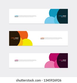 Abstract geometric web design banner template isolated on grey background