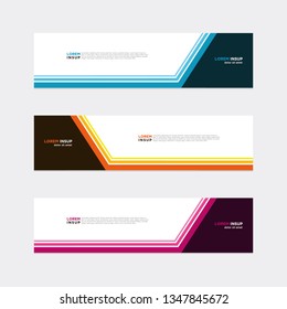 Abstract geometric web design banner template isolated on grey background. Landing page Web Design Elements EPS 10