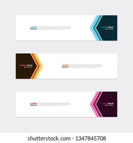 Abstract geometric web design banner template isolated on grey background. Landing page Web Design Elements EPS 10