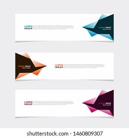 Abstract geometric web design banner template isolated on dark grey background