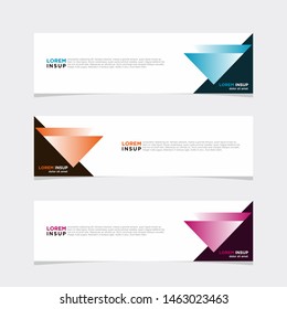 Abstract geometric web design banner template isolated on dark grey background with colors options