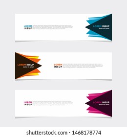 Abstract geometric web design banner template isolated on dark grey colors