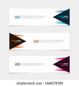 Abstract geometric web design banner template isolated on dark grey colors