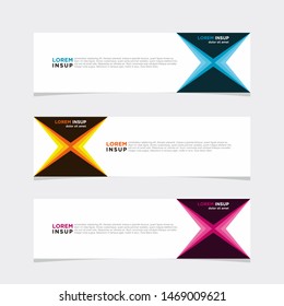 Abstract geometric web design banner template on dark grey colors