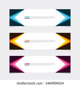 Abstract geometric web design banner template on dark grey colors