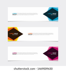 Abstract geometric web design banner template on dark grey colors