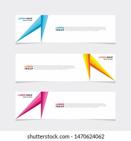 Abstract geometric web design banner template